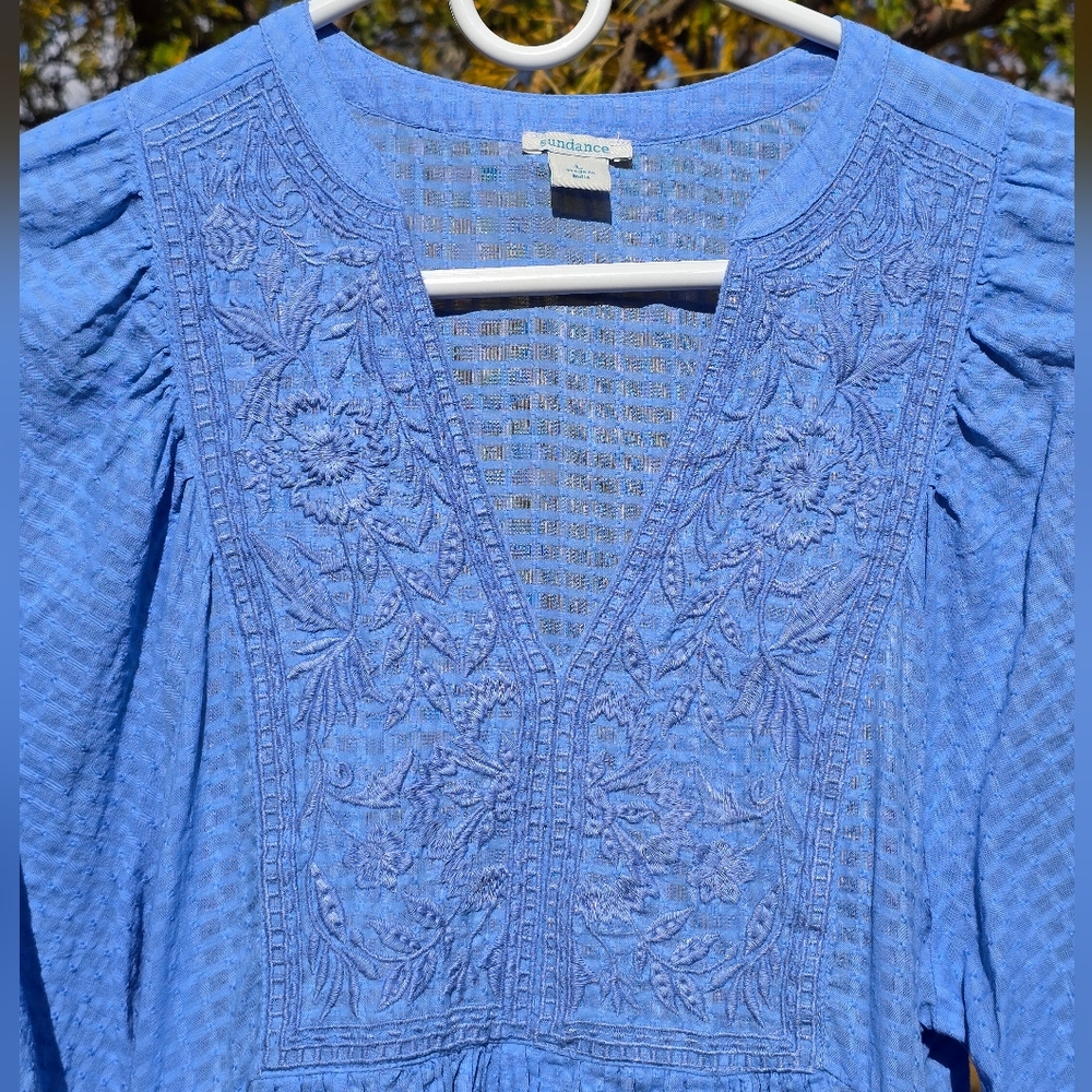 Sundance Azure Lace Detail Midi Dress And Slip with Pockets - Picture 2 of 11